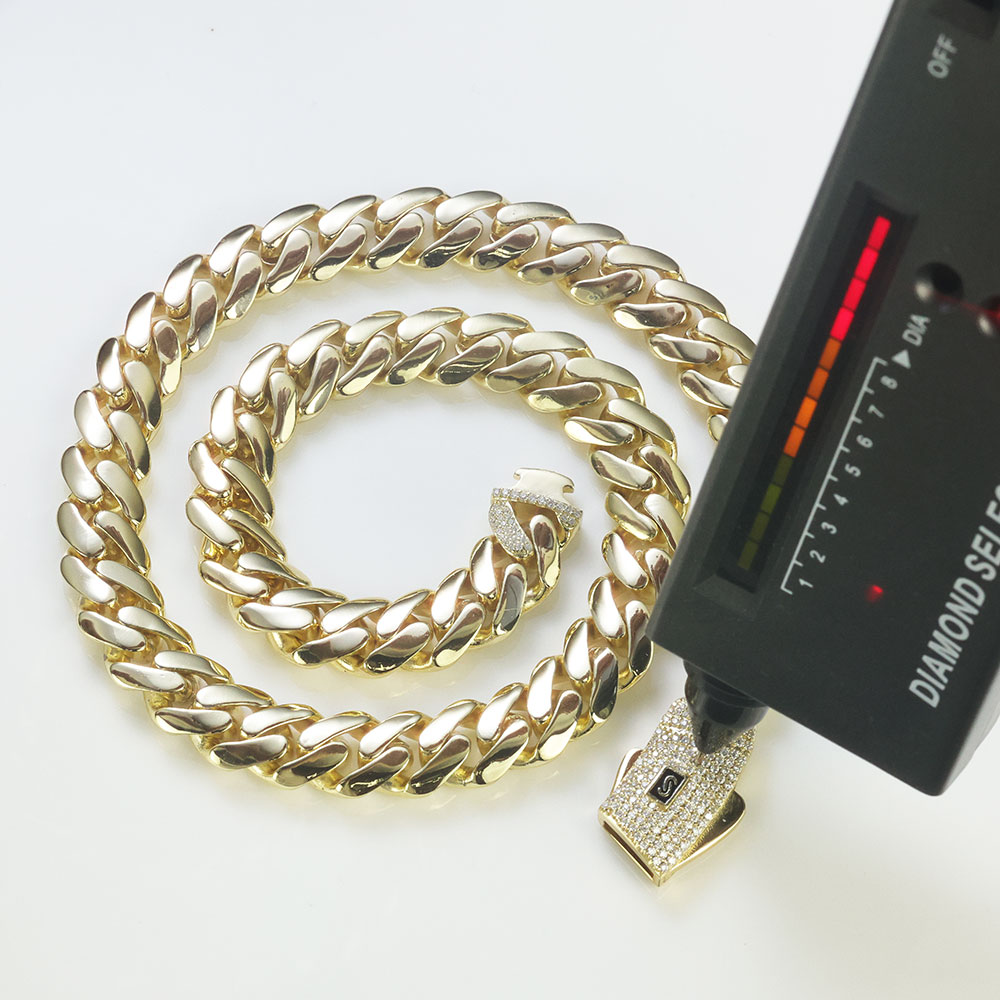 Cuban Link Chain 12Mm - ESKEEM جديد 925 الفضة موناكو سلسلة