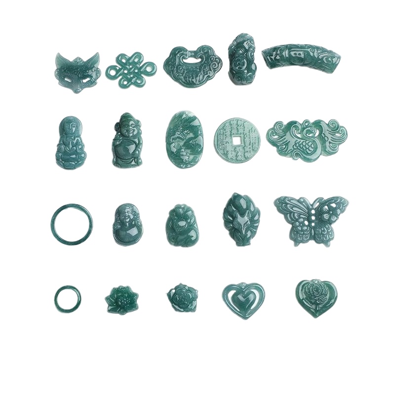 Earrings - قطعتان من حجر اليشم الأزرق الطبيعي