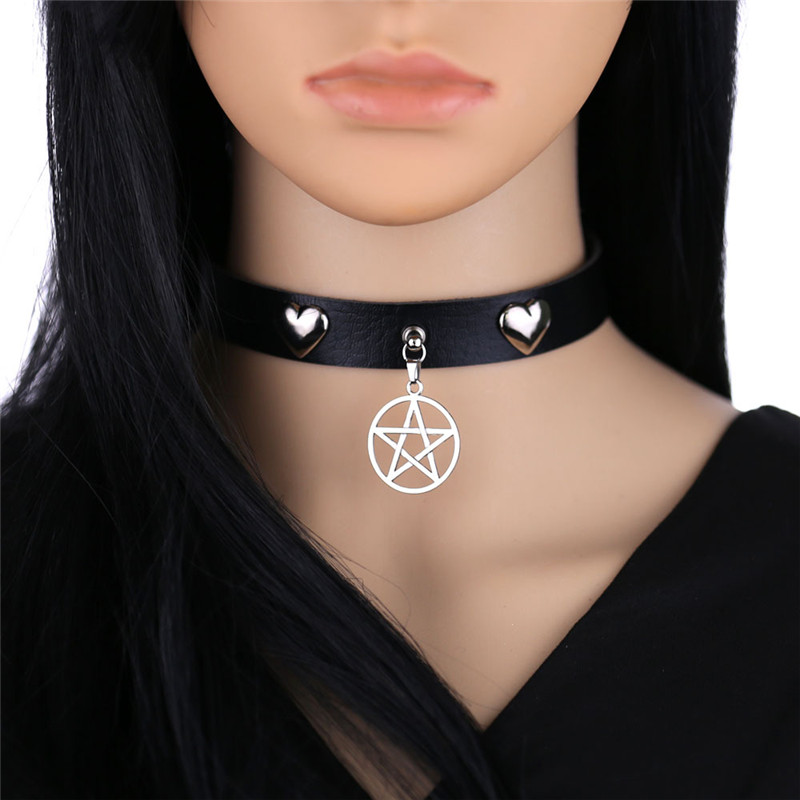 Goth Punk Spike Choker - فاسق هالوين ايمو تأثيري الأسود القوطي