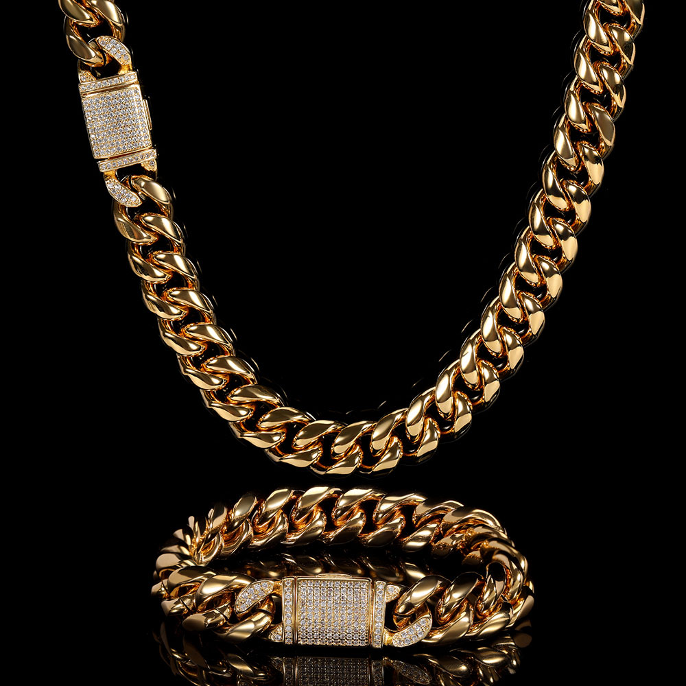 ميامي الكوبية ربط سلسلة قلادة  - مراجعة Cuban Link Chain 12Mm وسعره