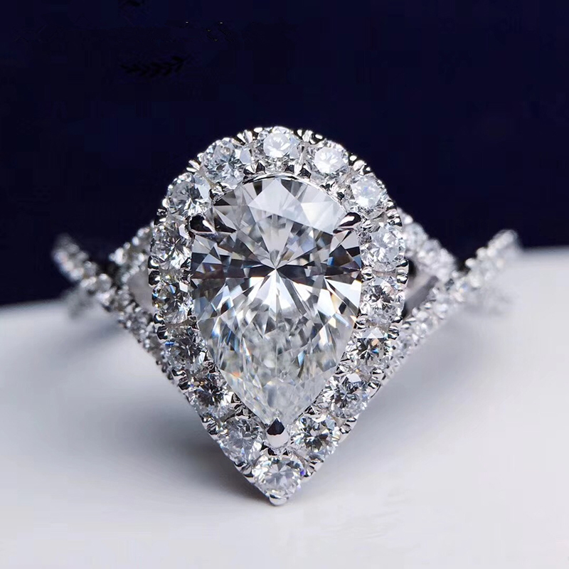 مخصص الصلبة 14K الذهب الأبيض ا - مراجعة Moissanite Engagement Ring 1 Carat وسعره