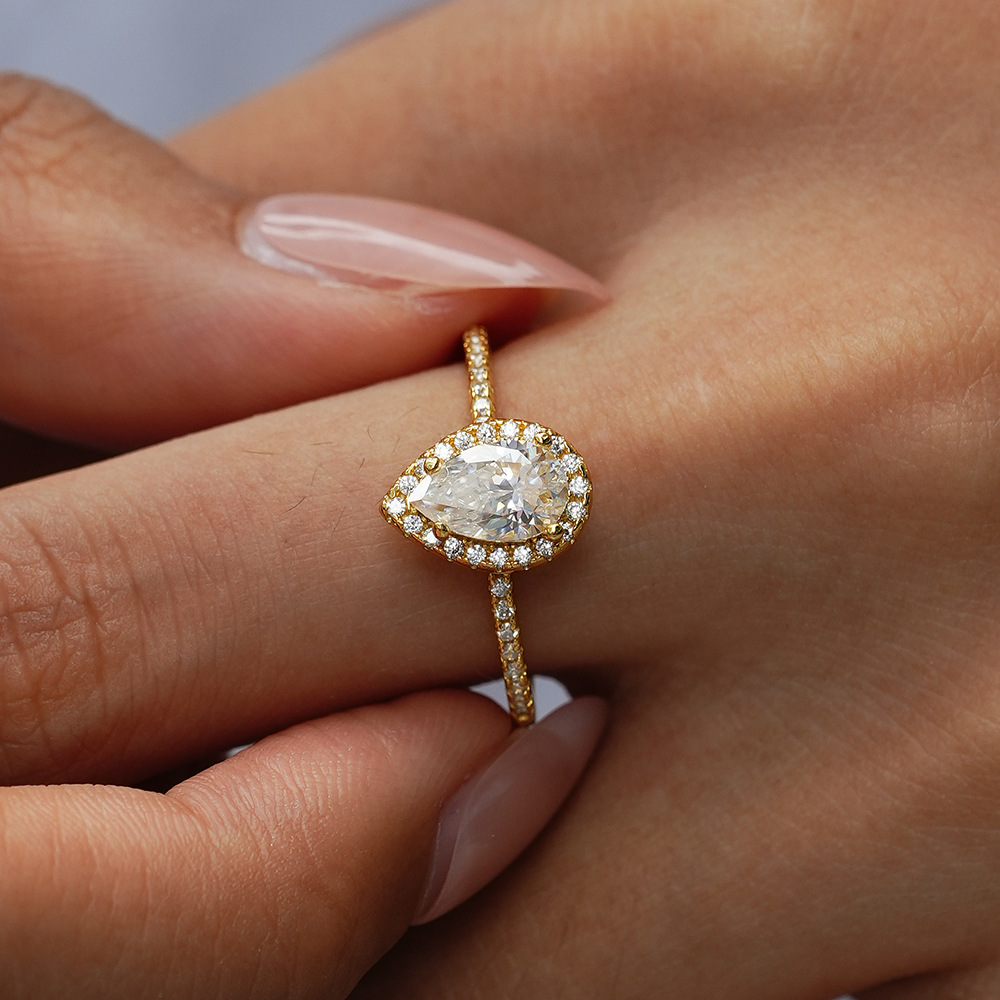 خاتم موسانيت حقيقي من الذهب عي - مراجعة Moissanite Engagement Ring 1 Carat وسعره