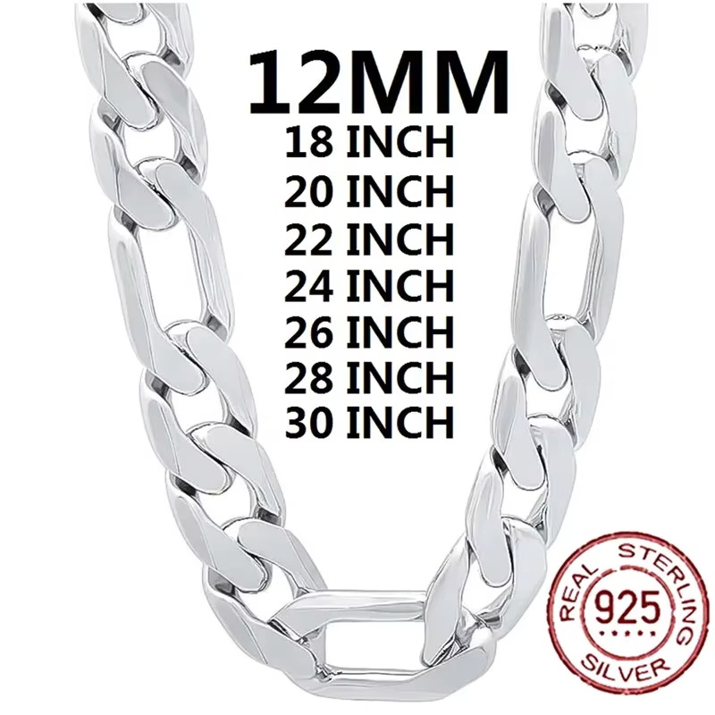 قلادة رجالية من الفضة الإسترلي - مراجعة Cuban Link Chain 12Mm وسعره