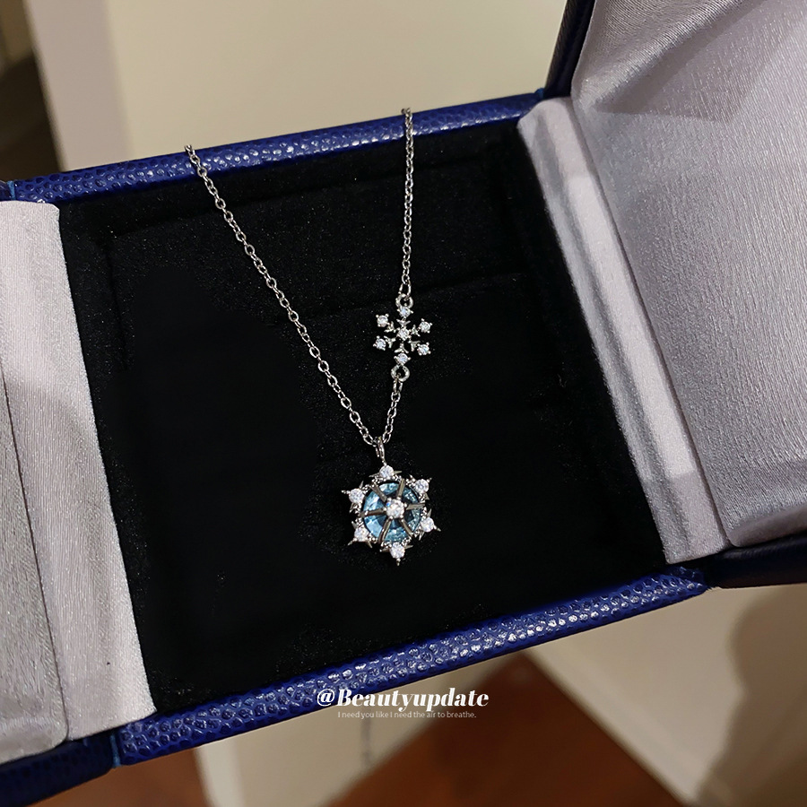 قلادة بتصميم ندفة ثلج بلورية م - مراجعة Layered Pendant Necklace Aesthetic وسعره