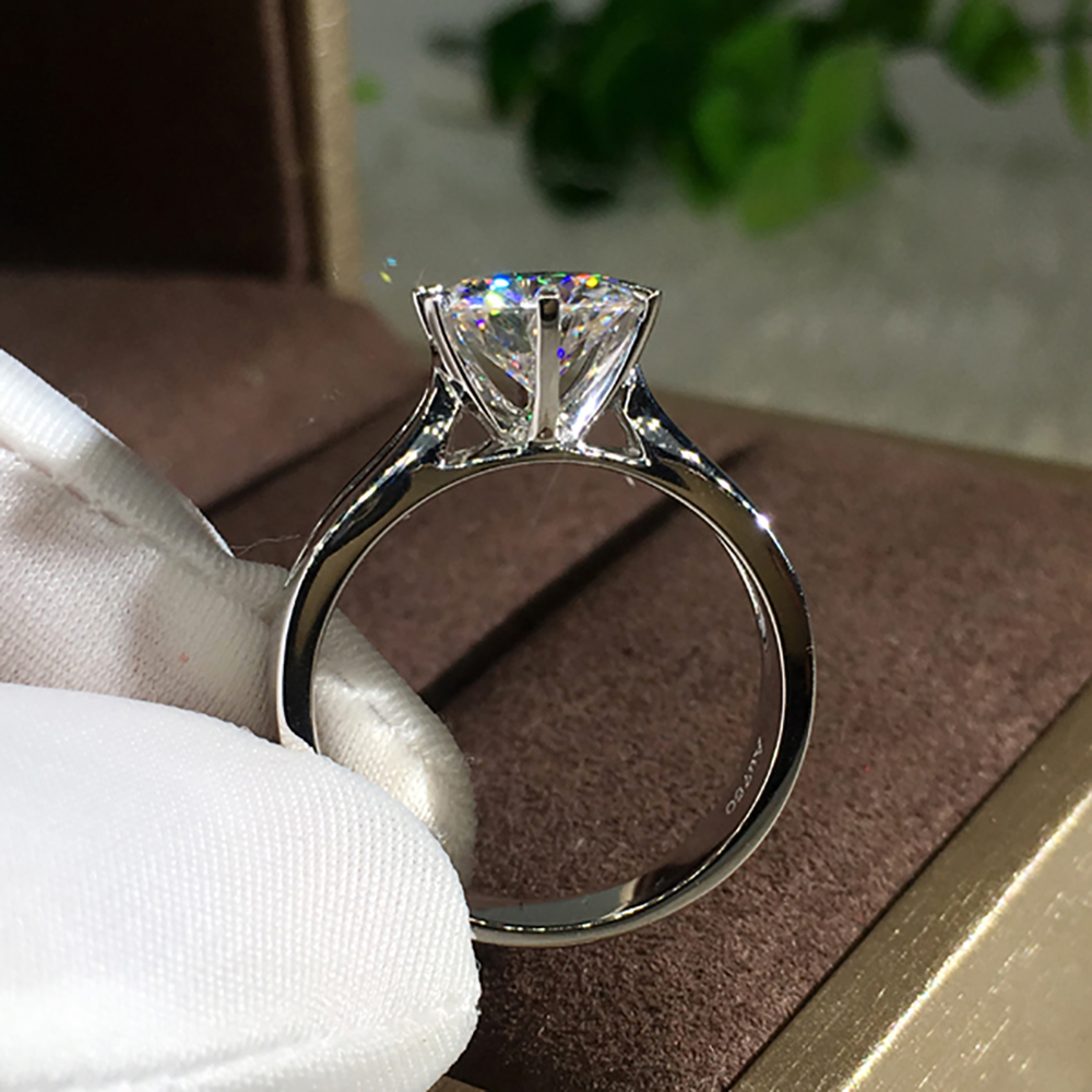 مخصص الصلبة 14K Au585 الذهب ال - مراجعة Moissanite Engagement Ring 1 Carat وسعره