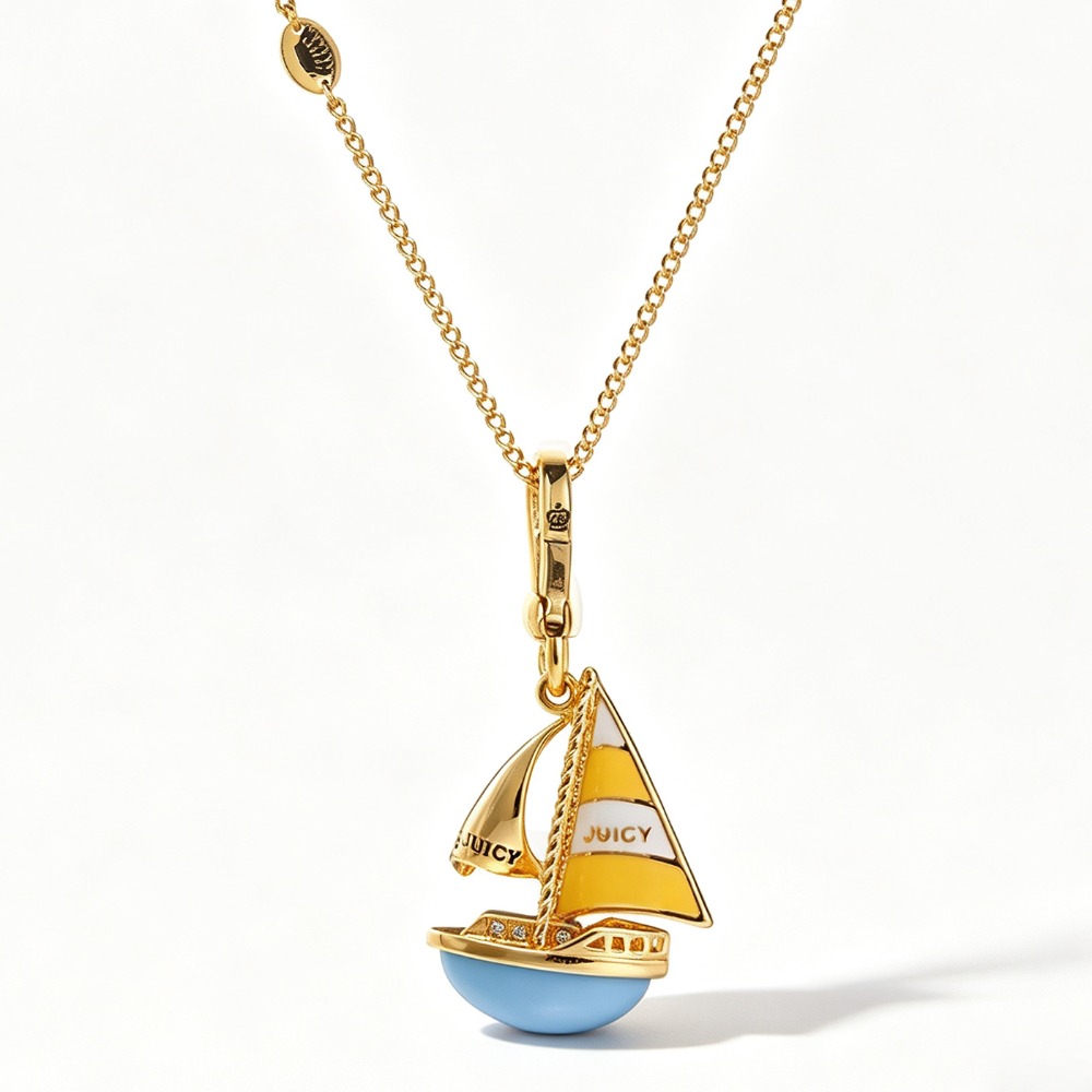 قلادة أنيقة بتصميم قارب شراعي  - مراجعة Initial Letter Necklace 18K Gold وسعره