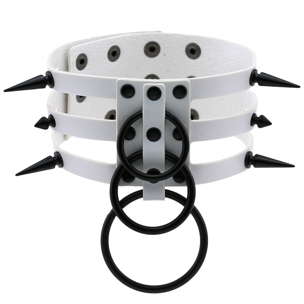 قلادة شوكر جلدية سوداء بمسامير - مراجعة Goth Punk Spike Choker وسعره