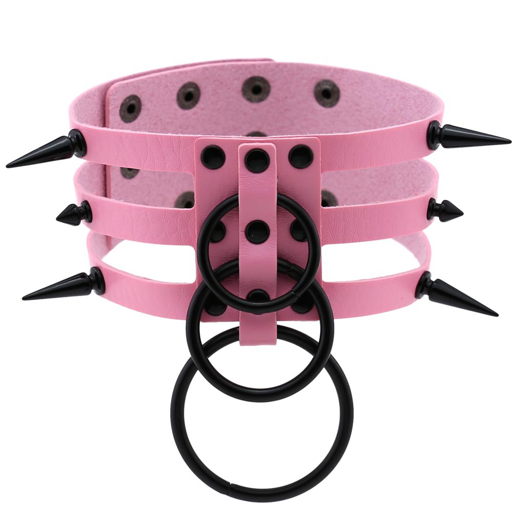 قلادة شوكر جلدية سوداء بمسامير - مراجعة Goth Punk Spike Choker وسعره