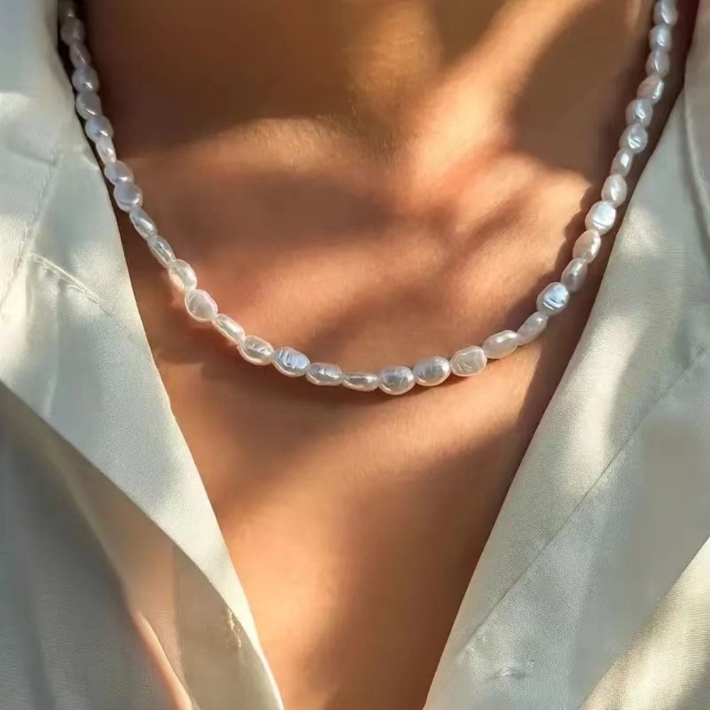 قلادة تشوكر بسيطة من اللؤلؤ ال - مراجعة Pearl Choker Necklace Vintage وسعره