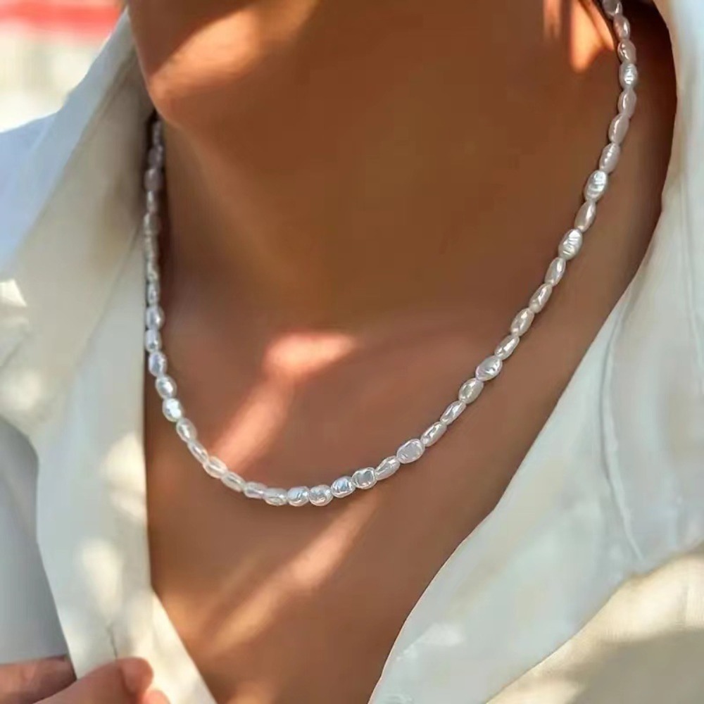 قلادة تشوكر بسيطة من اللؤلؤ ال - مراجعة Pearl Choker Necklace Vintage وسعره