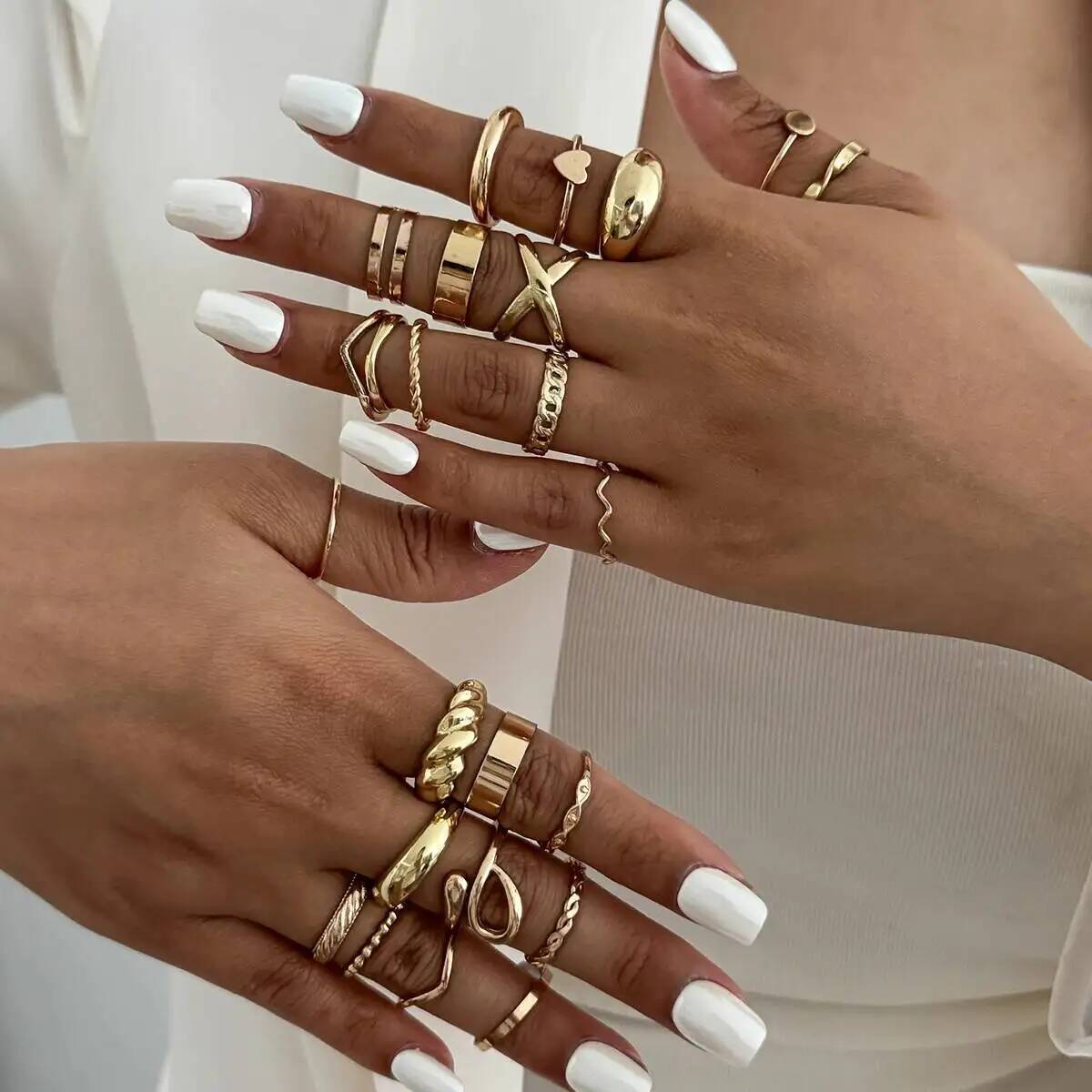 KunJoe 24 قطعة/المجموعة العصري - مراجعة Vintage Punk Knuckle Rings Set وسعره