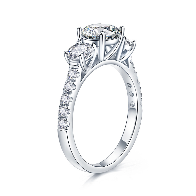 HTOTOH 3 حجر 1 قيراط D اللون ج - مراجعة Moissanite Engagement Ring 1 Carat وسعره