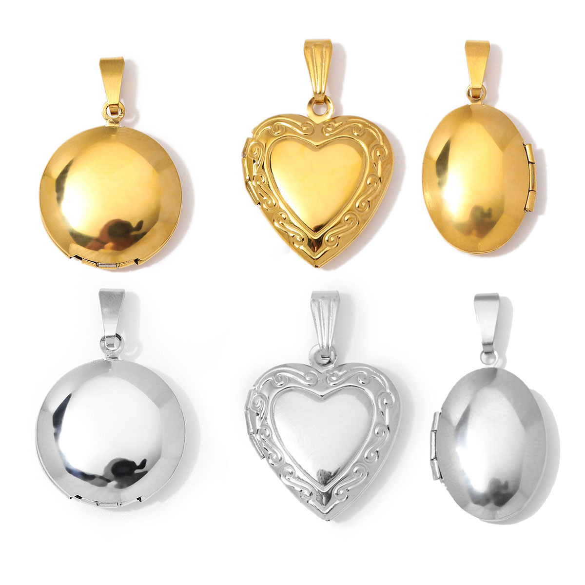 3 قطع/مجموعة، بالجملة، قلادات  - مراجعة Heart Locket Necklace Photo وسعره