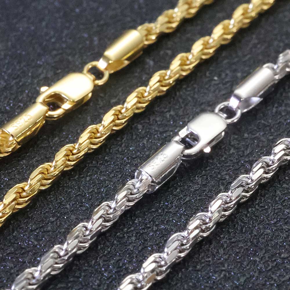 ESKEEM 3 مللي متر/5 مللي متر ا - مراجعة 925 Sterling Silver Chain Necklace Men وسعره