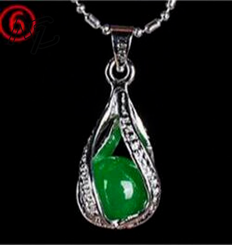 925 الفضة الصينية الأخضر اليشم - مراجعة Necklaces وسعره