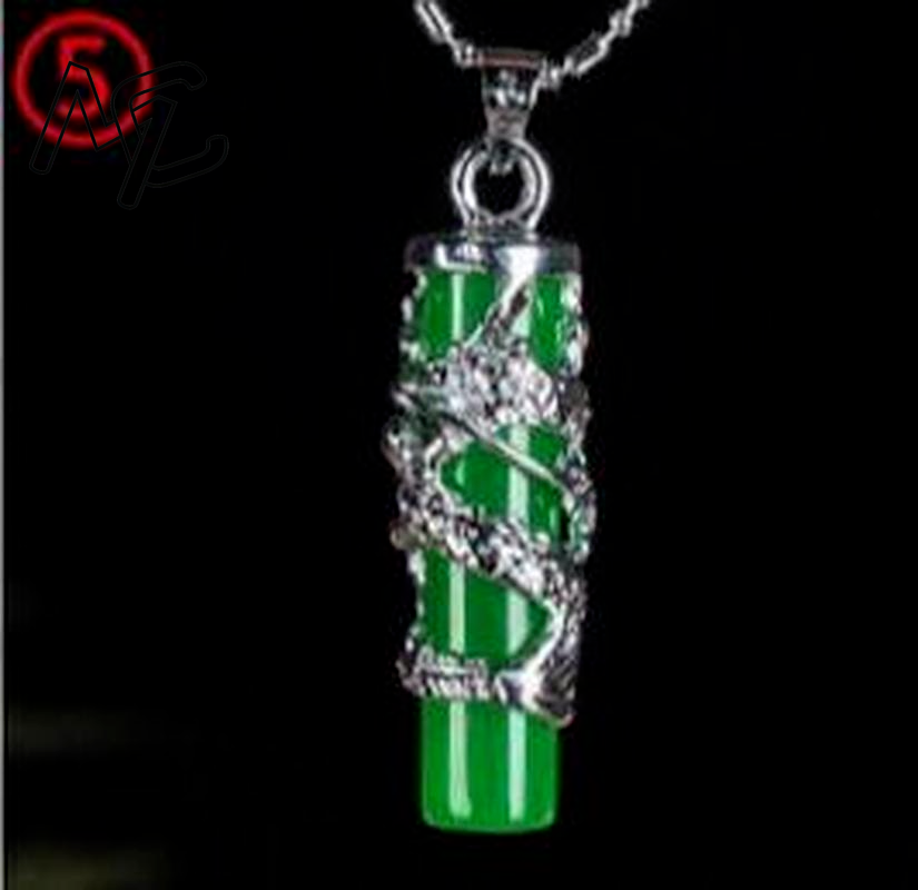 925 الفضة الصينية الأخضر اليشم - مراجعة Necklaces وسعره
