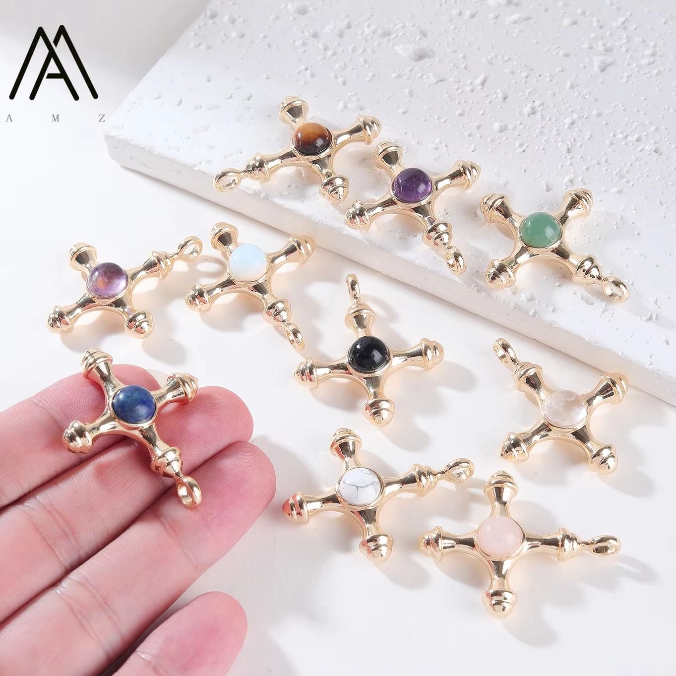 1/3/5/10 قطع، قلادة على شكل صل - مراجعة Crystal Pendant Necklace Natural Stone وسعره