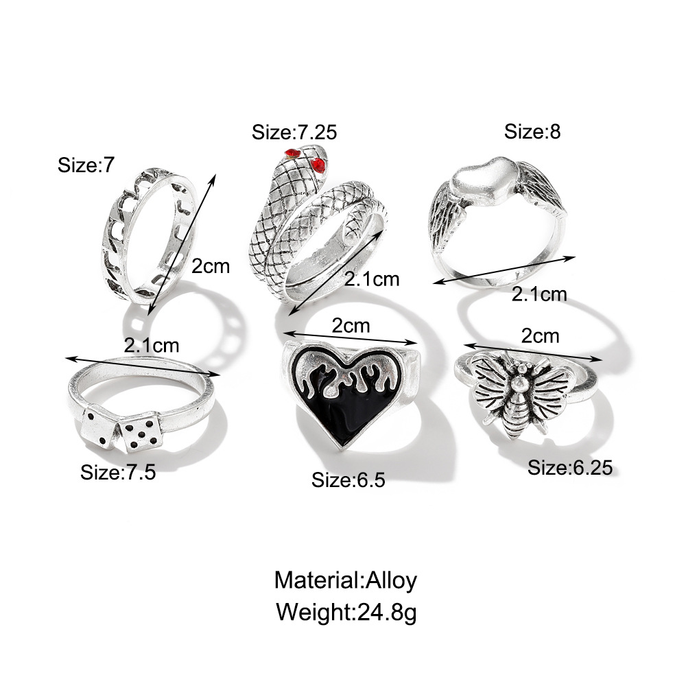 مجموعة من 6 قطع من خواتم الأصا - مراجعة Vintage Punk Knuckle Rings Set وسعره
