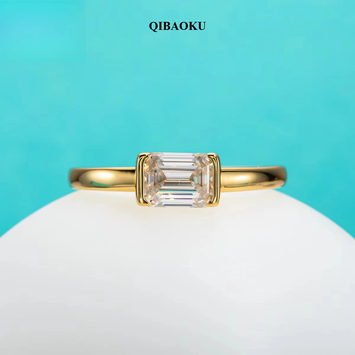 خاتم مويسانيت بقطع الزمرد 1 قي - مراجعة Moissanite Engagement Ring 1 Carat وسعره
